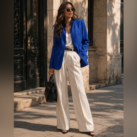 Zadig & Voltaire Jackets & Blazers - NWT: Zadig & Voltaire Very Open-front Linen Blend Blazer in Blue Saphire